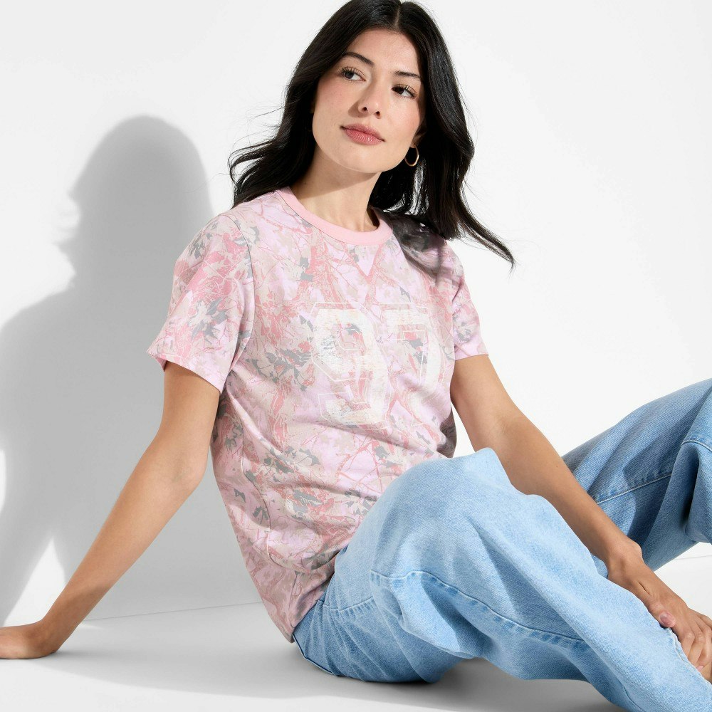 Women's Camo Short Sleeve Graphic T-Shirt: $12 Women's Camo Short Sleeve Graphic T-Shirt: $12