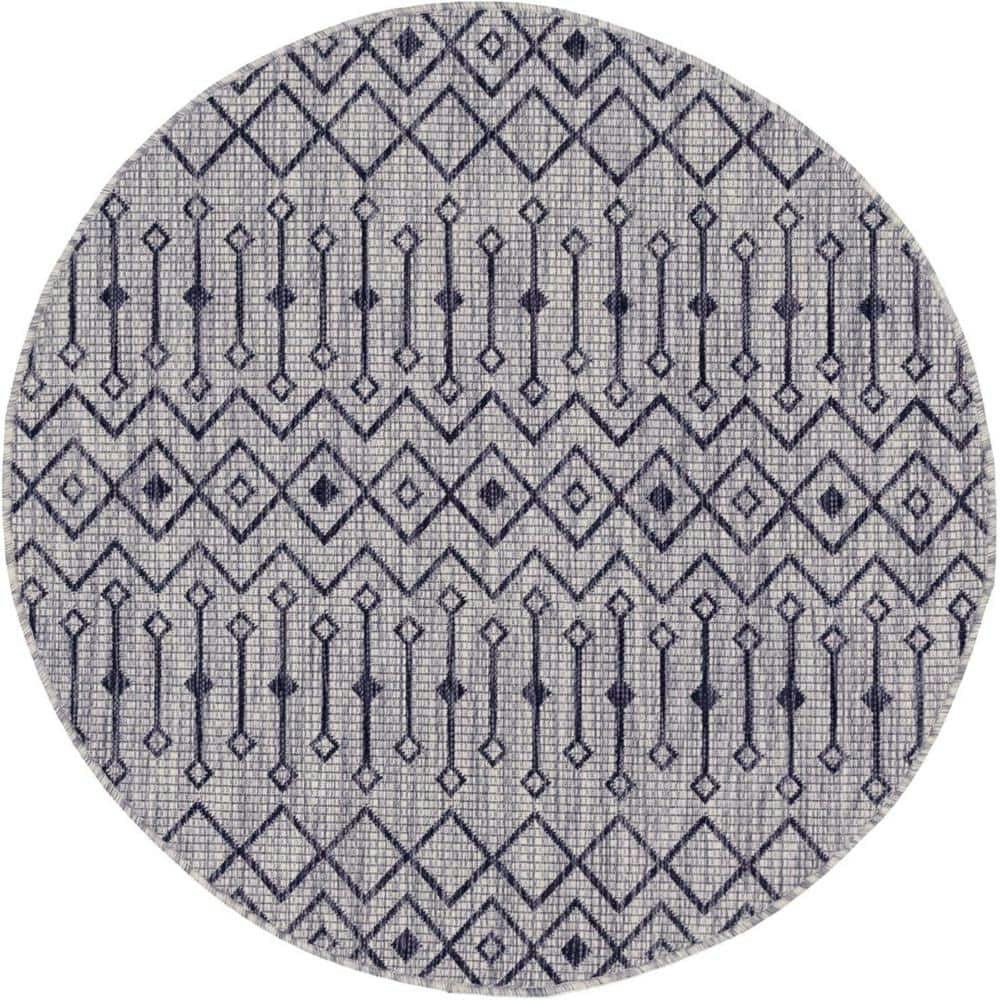 Tribal Trellis 4-Foot Round Outdoor Area Rug: $30.75 Tribal Trellis 4-Foot Round Outdoor Area Rug: $30.75