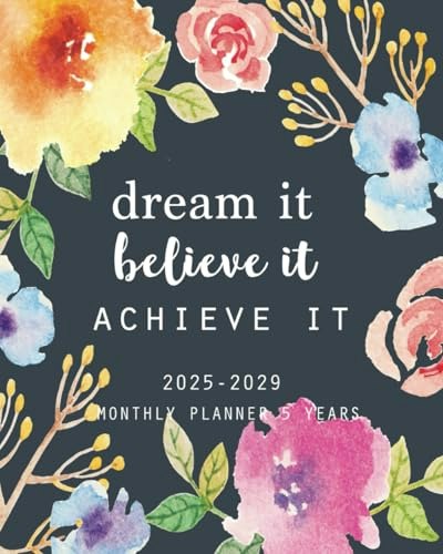 2025-2029 Five-Year Monthly Planner: $7.65