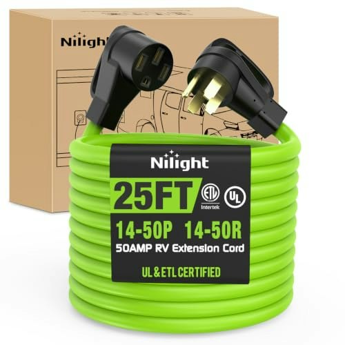 Nilight 25-Foot 50A RV Extension Cord: $113.39 Nilight 25-Foot 50A RV Extension Cord: $113.39