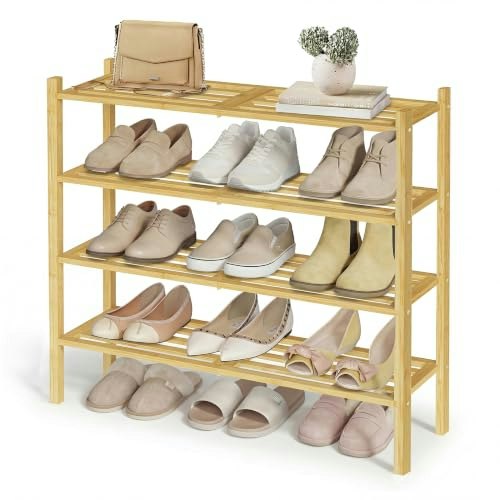 Songmics 4-Tier Bamboo Shoe Rack: $25.49 Songmics 4-Tier Bamboo Shoe Rack: $25.49