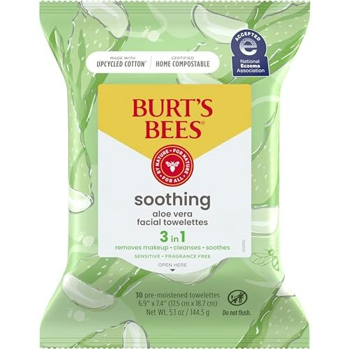 Burt's Bees Aloe Vera Sensitive Skin Facial Cleansing Towelettes 30-Count: $15.32 Burt's Bees Aloe Vera Sensitive Skin Facial Cleansing Towelettes 30-Count: $15.32