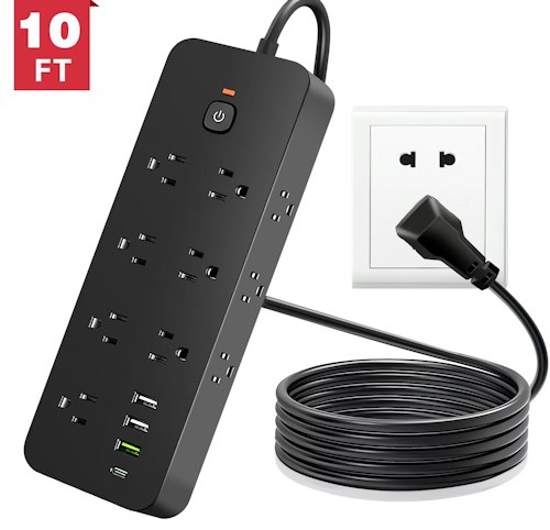 Meromore Flat Plug 13-Outlet Power Strip Surge Protector for $14 + free shipping w/ $35