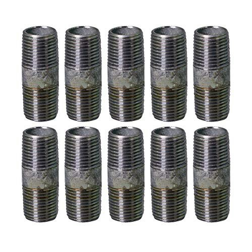 Supply Giant 3/8" x 2-1/2" Galvanized Steel Nipple Pipe 10-Pack: $12.55