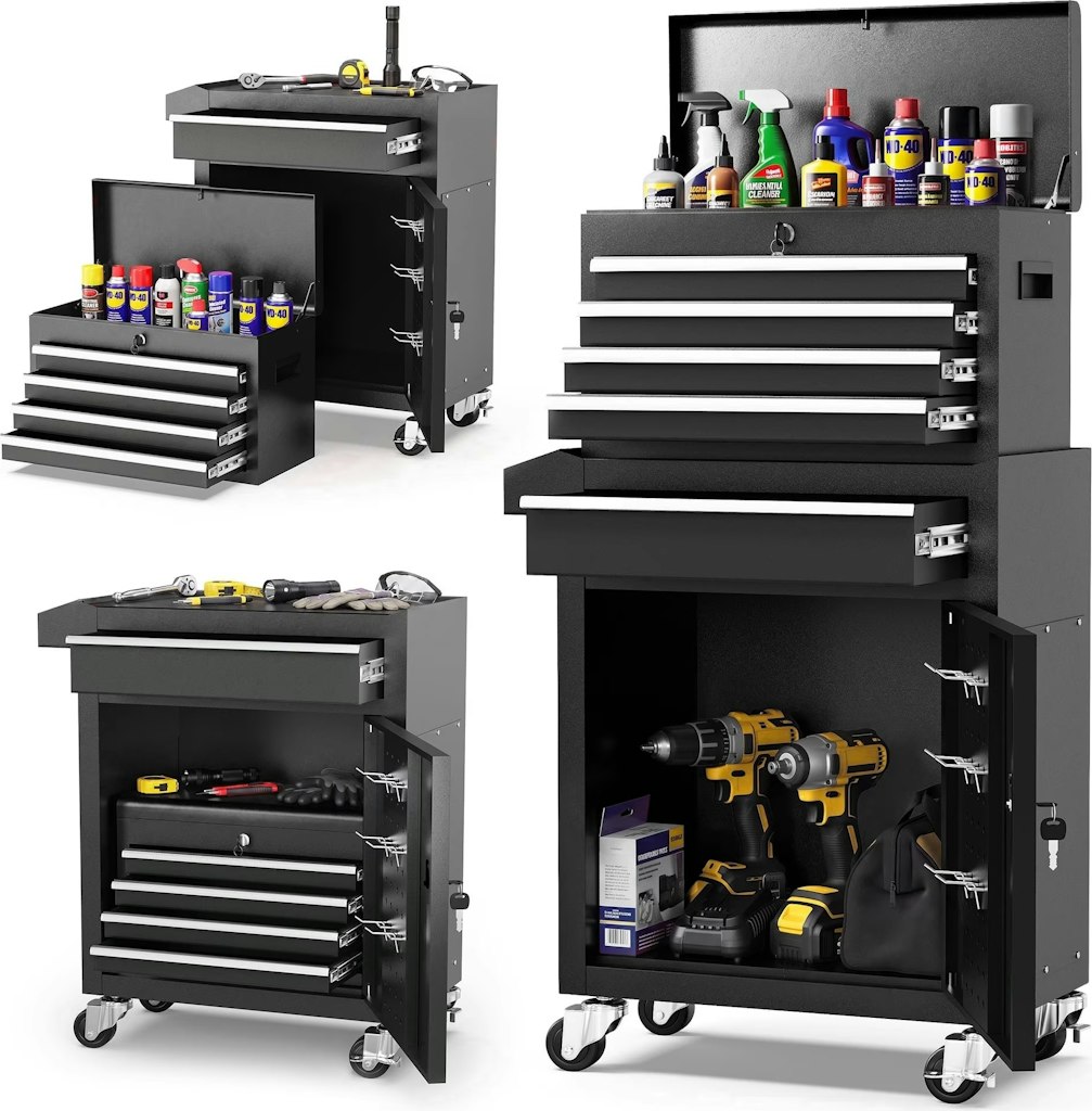 5-Drawer Rolling Tool Storage w/ Detachable Tool Box: $116 5-Drawer Rolling Tool Storage w/ Detachable Tool Box: $116