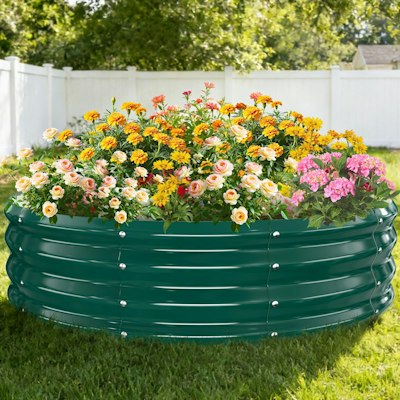 12"x48" Round Steel Raised Garden Bed for $19 + free shipping w/ Prime