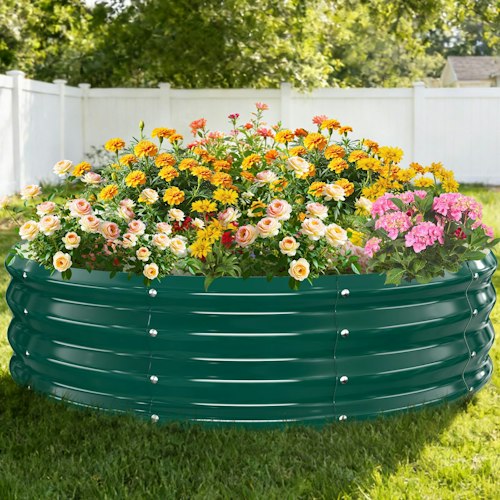 12"x48" Round Steel Raised Garden Bed for $19 + free shipping w/ Prime