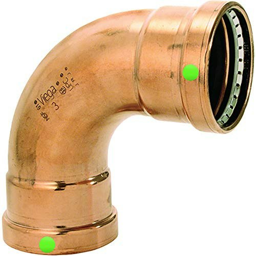 Viega 2-1/2-inch ProPress 90-Degree Elbow: $145.55 Viega 2-1/2-inch ProPress 90-Degree Elbow: $145.55