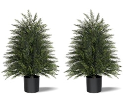 Mavis's Diary 2-Foot Artificial Cedar Trees 2-Pack for $30 + free shipping w/ Prime