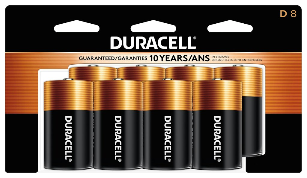 Duracell Coppertop D Batteries 8-Count: $17 or less