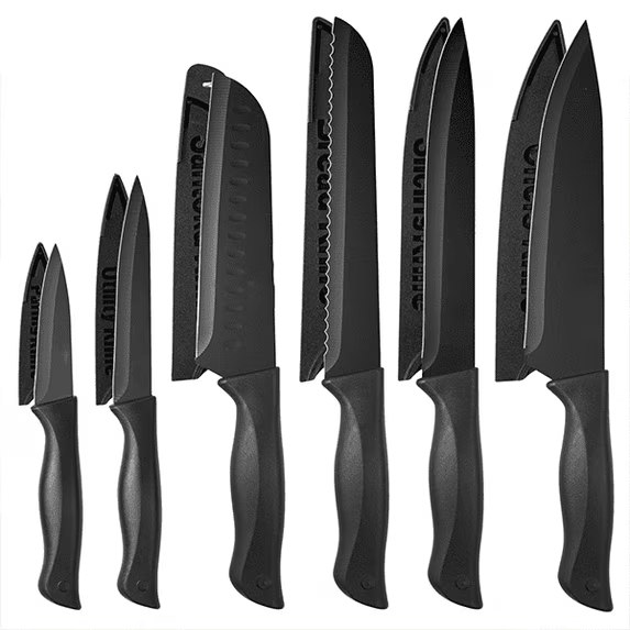 06/10/2026 - Hangzhou Xinhongyang Jidian - Extended Placement - 8 Days - NULAS Knife Set, 6-PC Colorful Kitchen Knife Set, 6 Sharp Kitchen Knives with Covers for Cooking, Cutting, Black: $10.01