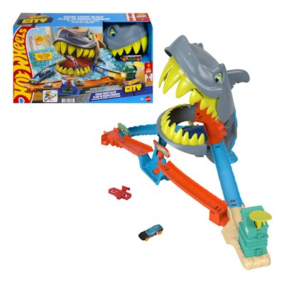 Hot Wheels City Shark Chomp Beach Playset w/ Car for $15 + free shipping w/ Prime
