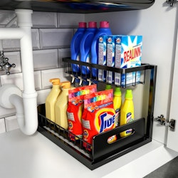 L-Shaped Pull Out Under Sink Cabinet Organizer for $22 w/ Prime + free shipping