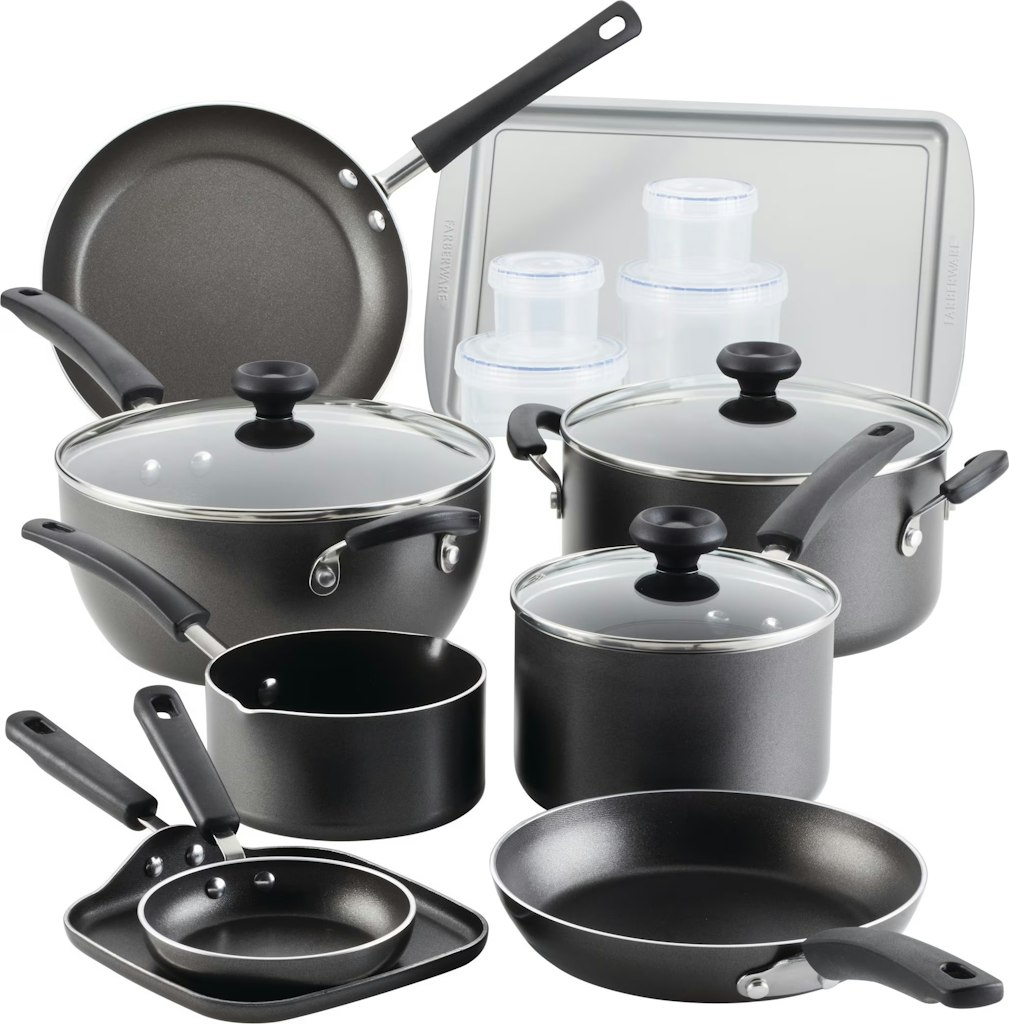 Farberware Easy Clean 20-Piece Nonstick Cookware Set: $47 Farberware Easy Clean 20-Piece Nonstick Cookware Set: $47