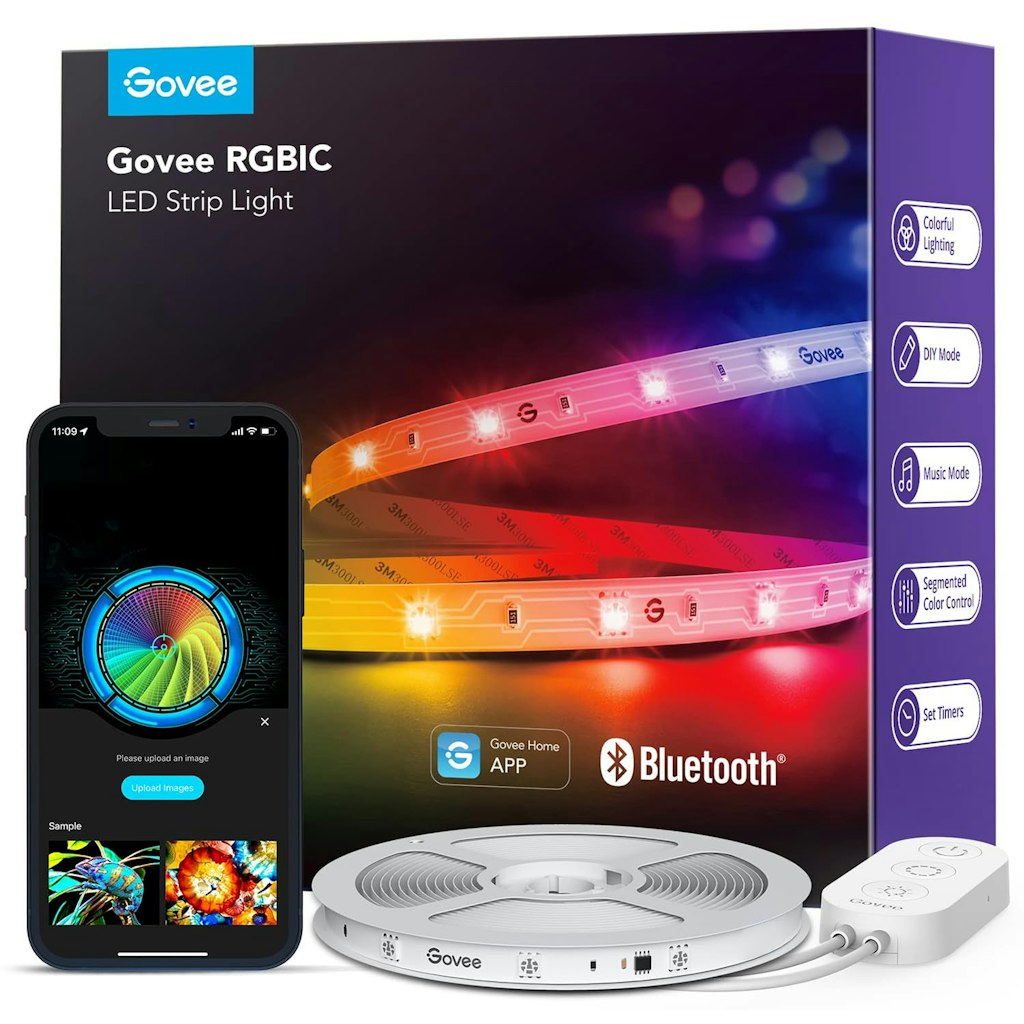 Govee 16.4' RGBIC Bluetooth LED Strip Lights w/ App Control: $9.99 w/ Prime Govee 16.4' RGBIC Bluetooth LED Strip Lights w/ App Control: $9.99 w/ Prime