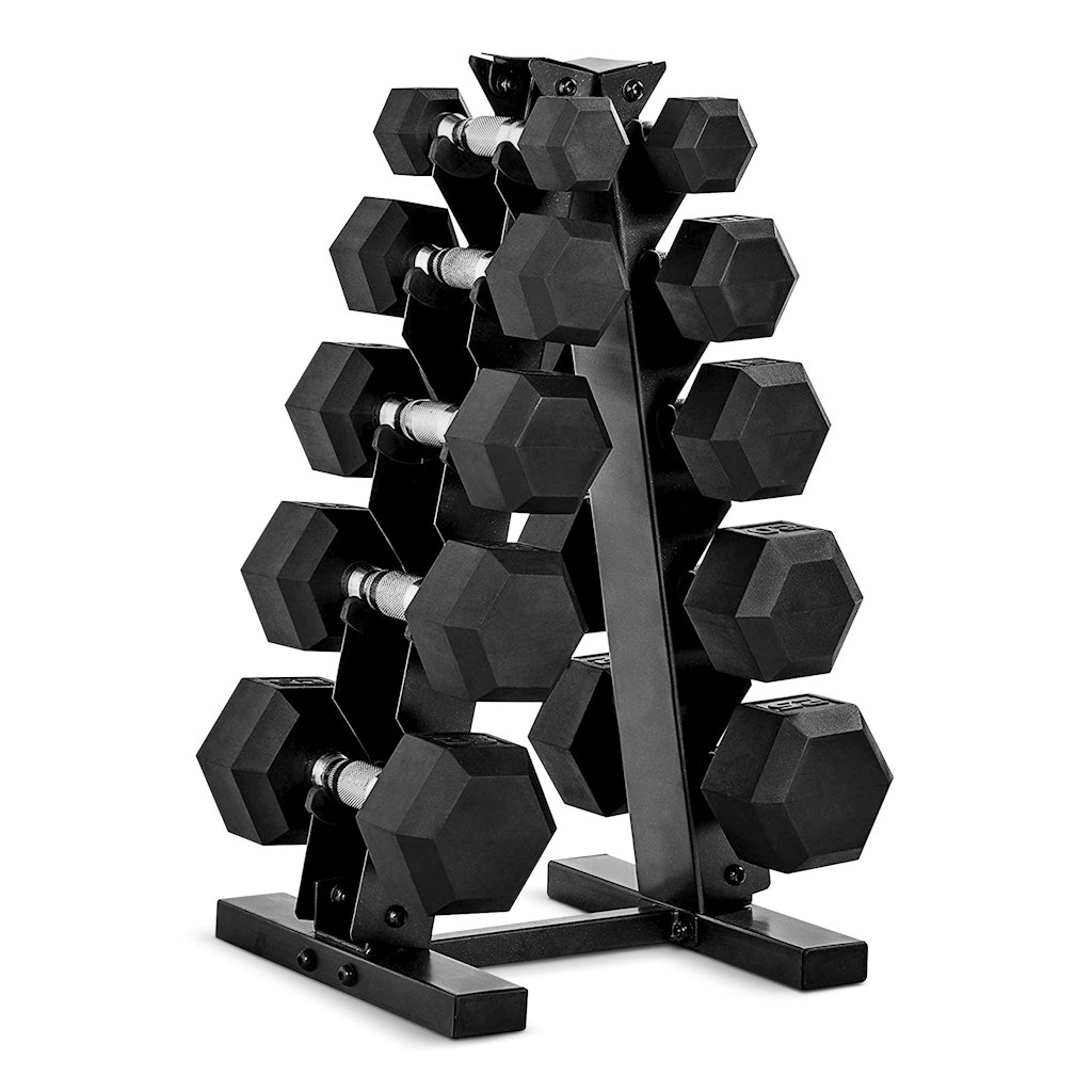 CAP 150-lb. Rubber Coated Dumbbell Weight Set w/ Rack: $150 w/ Prime