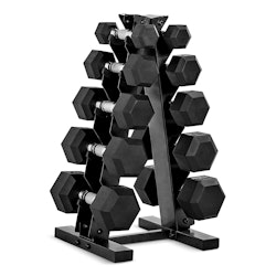CAP 150-lb. Rubber Coated Dumbbell Weight Set w/ Rack for $150 w/ Prime + free shipping