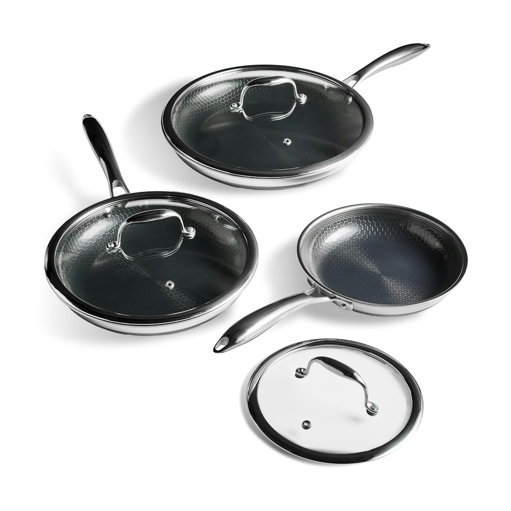 HexClad Hybrid 6-Piece Nonstick Frying Pan Set w/ Lids: $288 w/ Prime HexClad Hybrid 6-Piece Nonstick Frying Pan Set w/ Lids: $288 w/ Prime