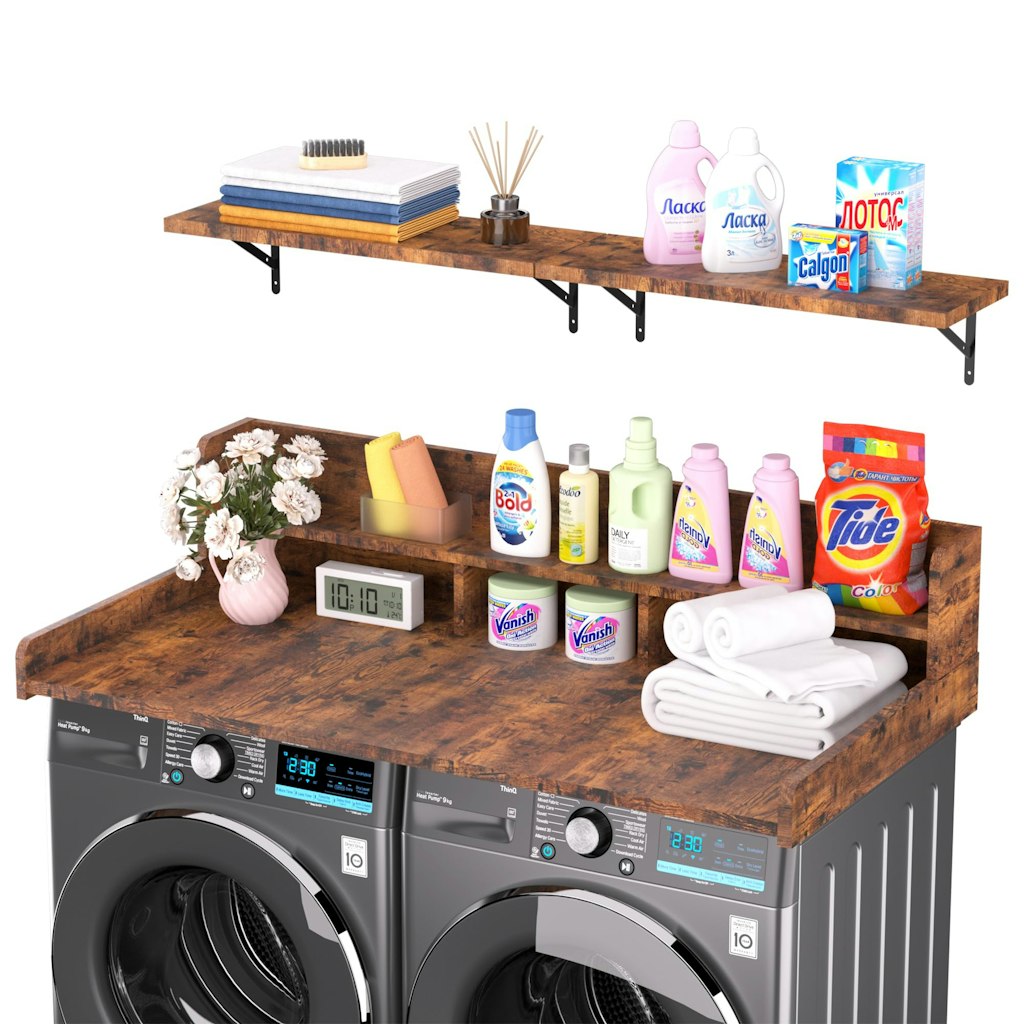 Kikihouse Washer Dryer Countertop w/ Storage & Wall Shelf: $80 w/ Prime Kikihouse Washer Dryer Countertop w/ Storage & Wall Shelf: $80 w/ Prime