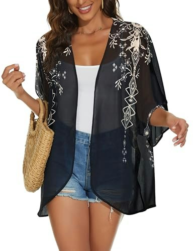 Women's Puff Sleeve Kimono Beach Cover-up: $9.49 Women's Puff Sleeve Kimono Beach Cover-up: $9.49