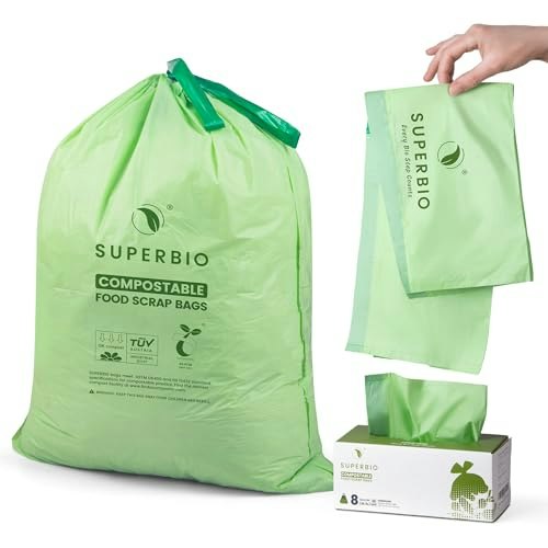 Superbio 8-Gallon Compostable Drawstring Kitchen Trash Bags: $17.56 Superbio 8-Gallon Compostable Drawstring Kitchen Trash Bags: $17.56