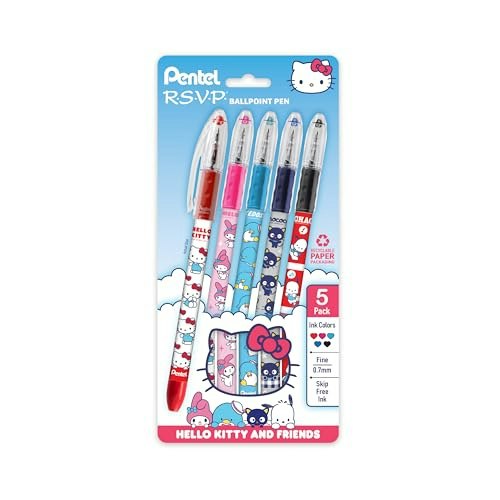 Pentel RSVP Hello Kitty and Friends 0.7mm Ballpoint Pen 5-Pack: $5.12 Pentel RSVP Hello Kitty and Friends 0.7mm Ballpoint Pen 5-Pack: $5.12