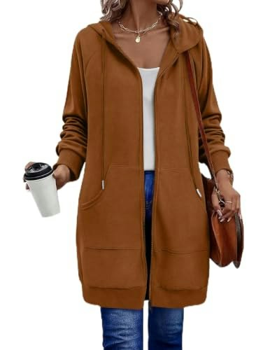 Zeagoo Women's Zip-Up Plaid Tunic Hoodie: $31.14