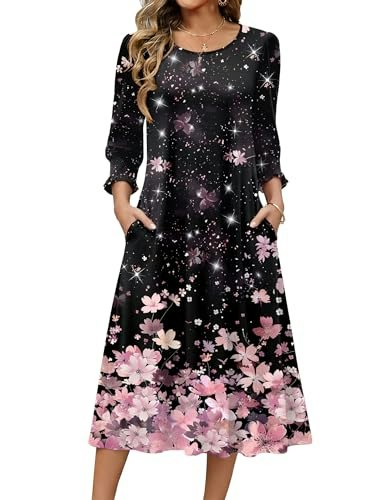 Zeagoo Floral A-Line Midi Dress: $27.99 Zeagoo Floral A-Line Midi Dress: $27.99