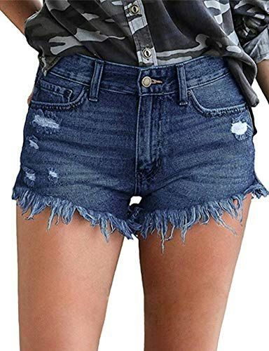 Modarani Women's Mid-Rise Ripped Denim Shorts: $18.99 Modarani Women's Mid-Rise Ripped Denim Shorts: $18.99