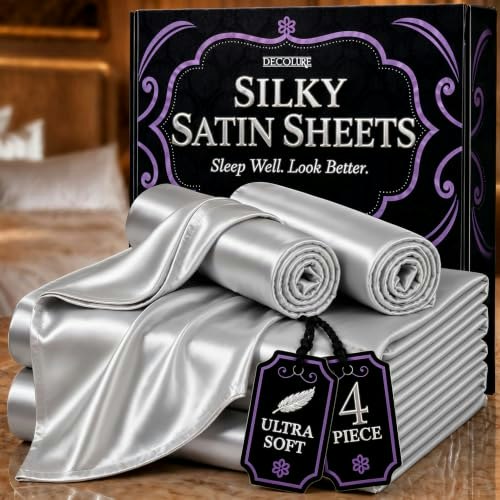 Decolure Queen Satin 4-Piece Sheet Set: $23.96 Decolure Queen Satin 4-Piece Sheet Set: $23.96
