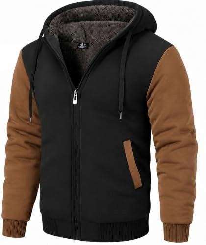 Zity Men's Sherpa-Lined Heavyweight Zip-Up Hoodie: $36.79