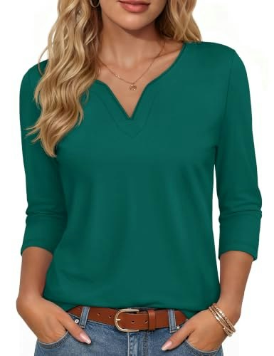 Yucolen Women's 3/4 Length Sleeve Work Tee: $18.98 Yucolen Women's 3/4 Length Sleeve Work Tee: $18.98