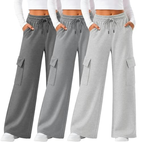 LessonZoo Girls Baggy Cargo Sweatpants 3-Pack: $33.59