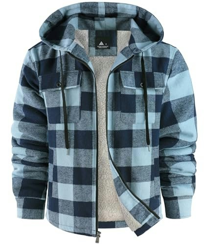 Scodi Men's Flannel Sherpa Lined Hooded Shirt Jacket: $49.99 Scodi Men's Flannel Sherpa Lined Hooded Shirt Jacket: $49.99