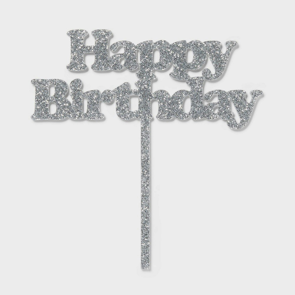 Spritz Happy Birthday Glitter Cake Topper: $4