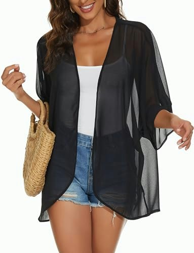 Women's Puff Sleeve Kimono Beach Cardigan: $6.83 Women's Puff Sleeve Kimono Beach Cardigan: $6.83