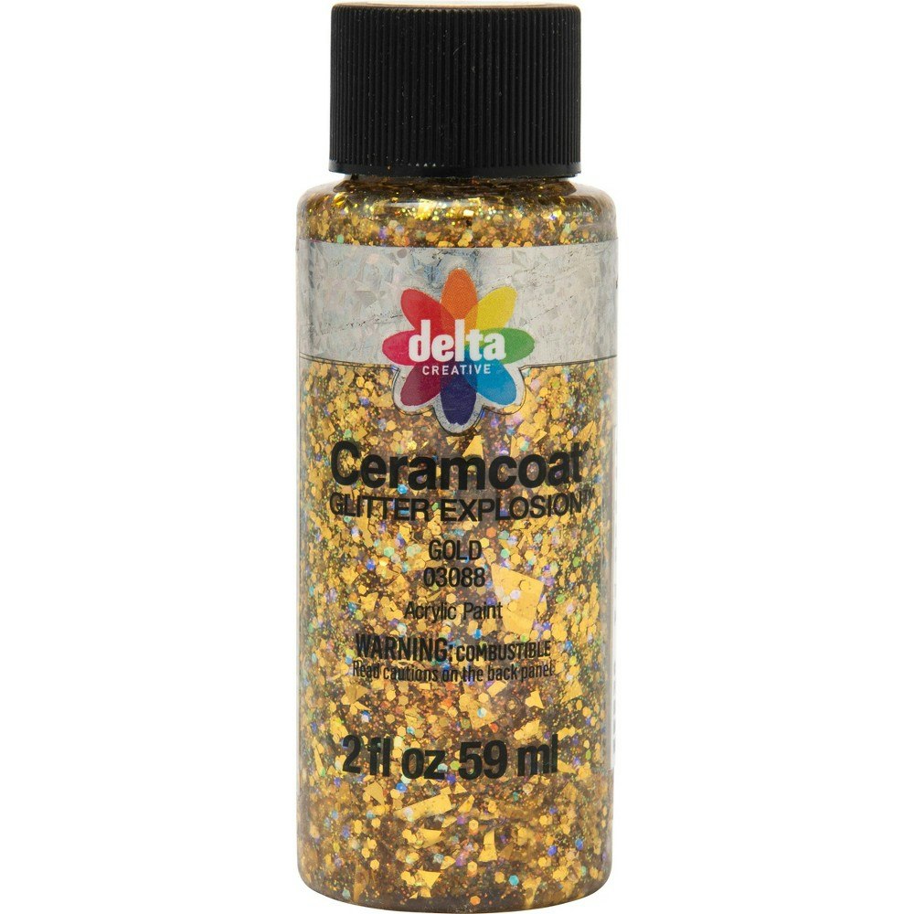 Delta Ceramcoat Glitter Explosion Acrylic Paint 2-oz. Gold: $3.99 Delta Ceramcoat Glitter Explosion Acrylic Paint 2-oz. Gold: $3.99