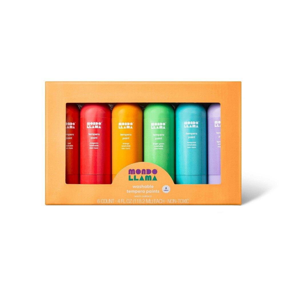 Mondo Llama Washable Tempera Paints 6-Pack: $10 Mondo Llama Washable Tempera Paints 6-Pack: $10