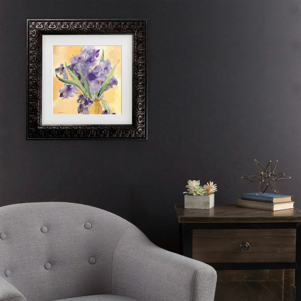 Trademark Fine Art Sheila Golden Vase of Irises 16" x 16" Framed Art: $41.99 Trademark Fine Art Sheila Golden Vase of Irises 16" x 16" Framed Art: $41.99
