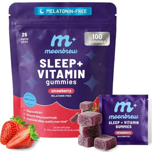 MoonBrew Strawberry Sleep and Vitamin Gummies 100-Count: $45 MoonBrew Strawberry Sleep and Vitamin Gummies 100-Count: $45