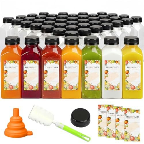 Tomnk 12-oz Plastic Juice Bottles with Caps 100-Pack: $63.99 Tomnk 12-oz Plastic Juice Bottles with Caps 100-Pack: $63.99