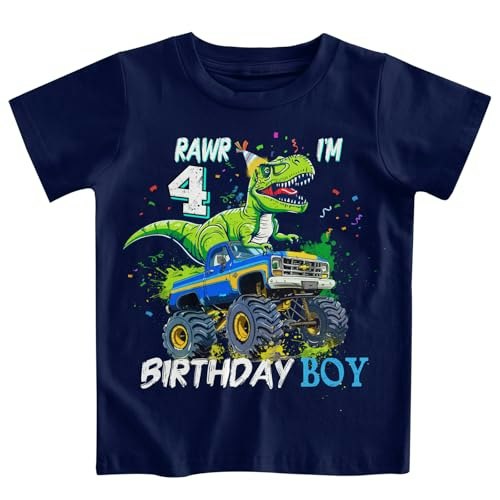 Lovekider 4th Birthday Boy Truck Cotton T-Shirt: $11.66 Lovekider 4th Birthday Boy Truck Cotton T-Shirt: $11.66