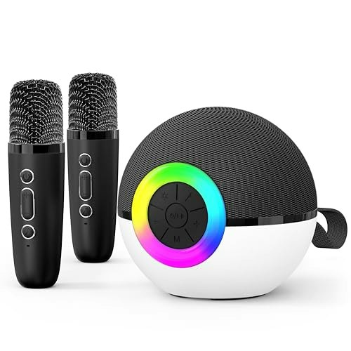 Goopow Mini Karaoke Machine with 2 Microphones: $23.99