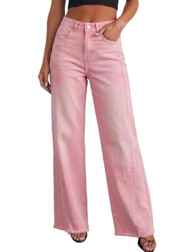 Sidefeel Women's High-Waisted Wide-Leg Denim Jeans: $32.29