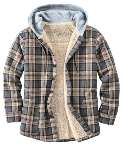 Derbars Men's Fleece-Lined Plaid Flannel Shirt Jacket: $29.59 Derbars Men's Fleece-Lined Plaid Flannel Shirt Jacket: $29.59