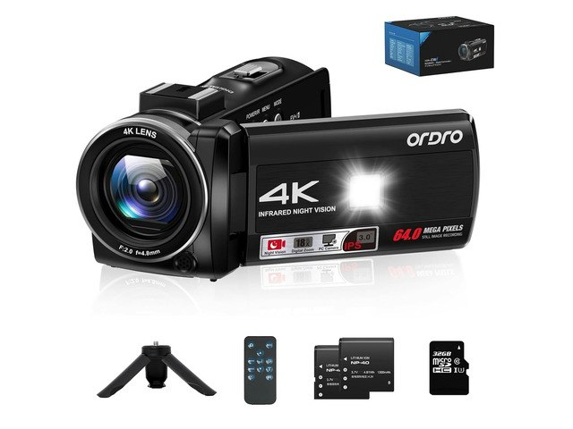 Z36 4K Video Camera Camcorder 2-Battery Kit: $149.99