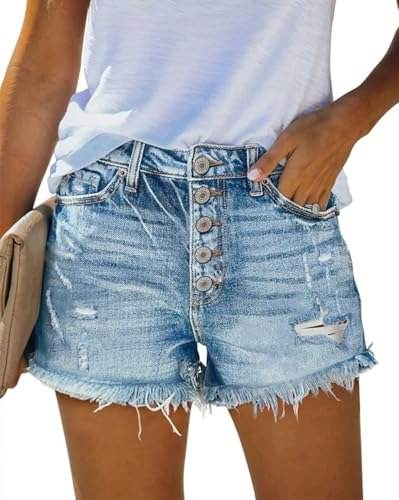 Modarani Women's High Waist Denim Shorts: $22.39