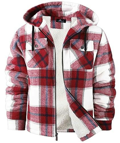 Scodi Men's Flannel Sherpa Lined Hooded Shirt Jacket: $39.99 Scodi Men's Flannel Sherpa Lined Hooded Shirt Jacket: $39.99