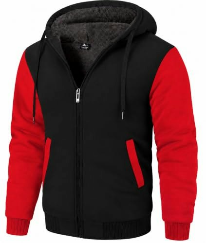 Zity Men's Sherpa-Lined Heavyweight Zip-Up Hoodie: $33.24