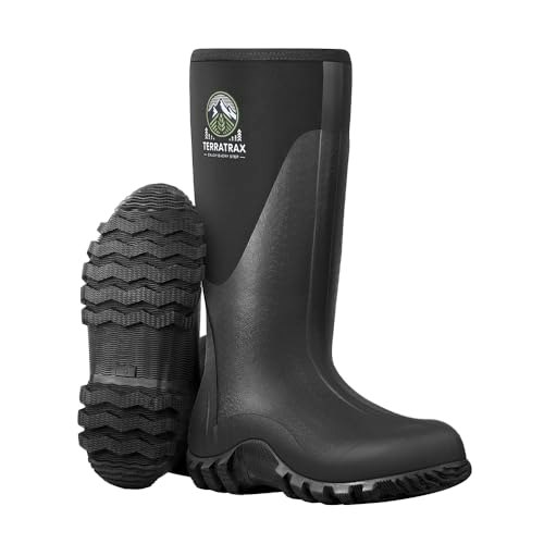 TerraTrax Men's Waterproof Rubber Muck Boots: $50.53